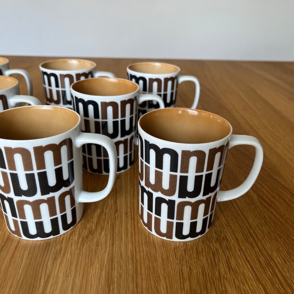 Lot of 8 Vintage 70's Fitz & Floyd Neiman Marcus Coffee Mug Cup Logo Helvetica - Picture 7 of 15